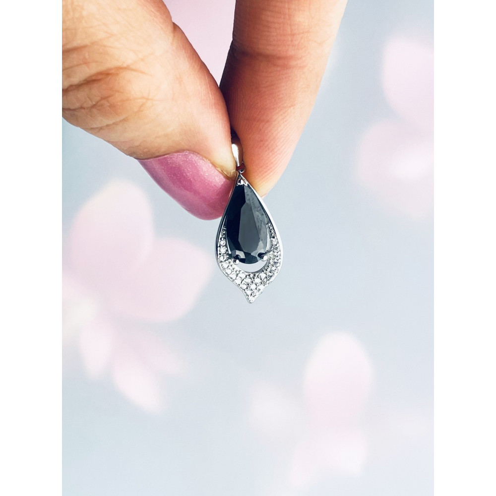 Tropfen 925 Silber Anhänger mit Zirkonia