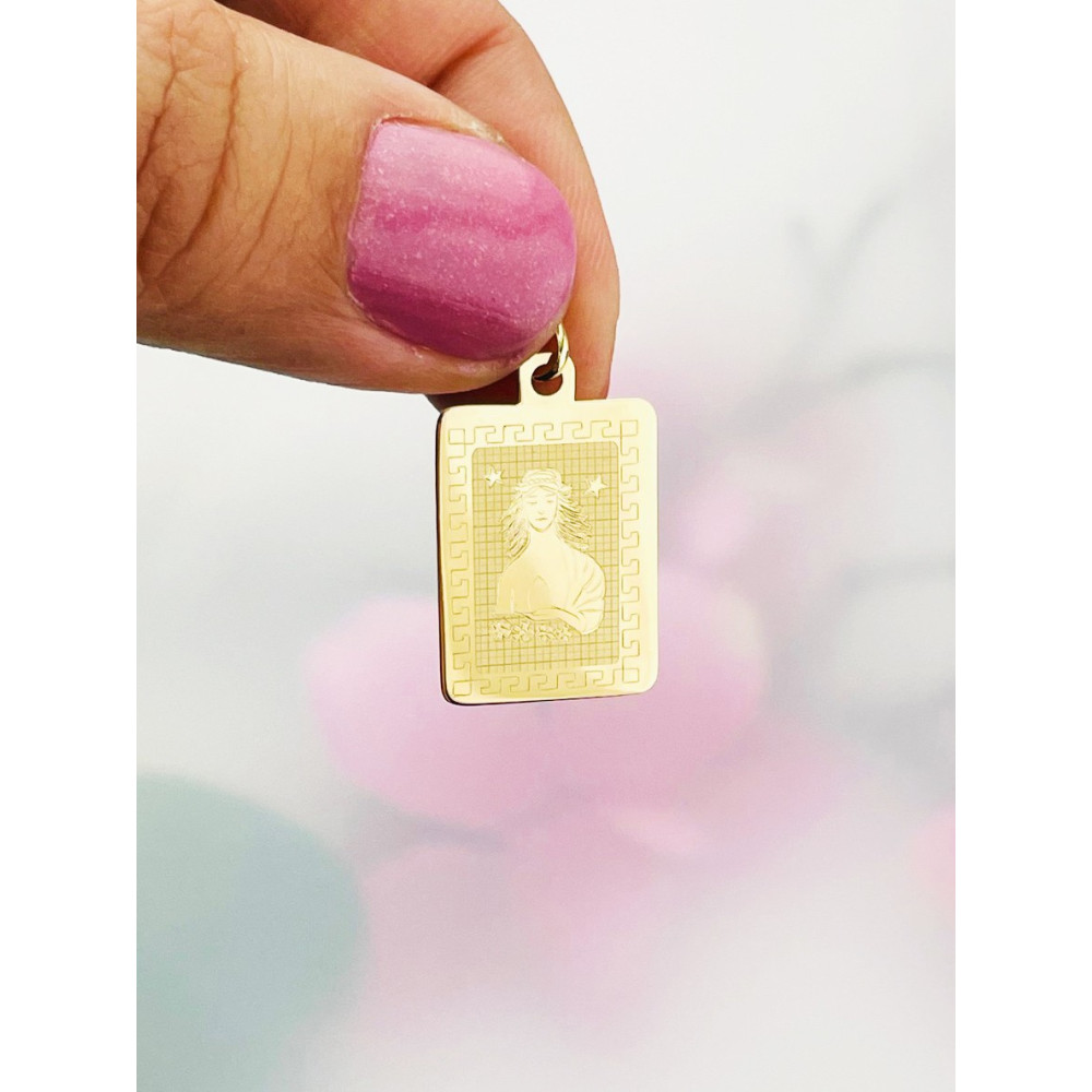 copy of Złoty wisiorek zawieszka rozeta ażurowa