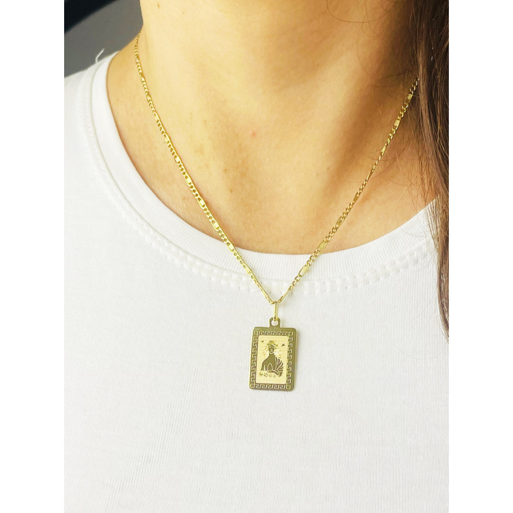 Goldanhänger Gelbgold griechisches Muster Sternzeichen Tierkreiszeichen Jungfrau Horoskop Kettenanhän