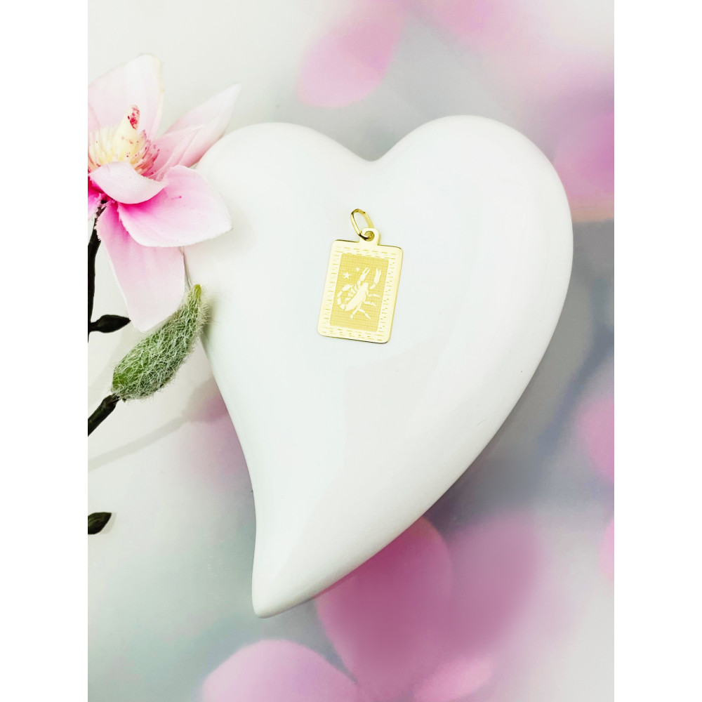 Goldanhänger Gelbgold griechisches Muster Sternzeichen Tierkreiszeichen Skorpion Horoskop Kettenanhänger