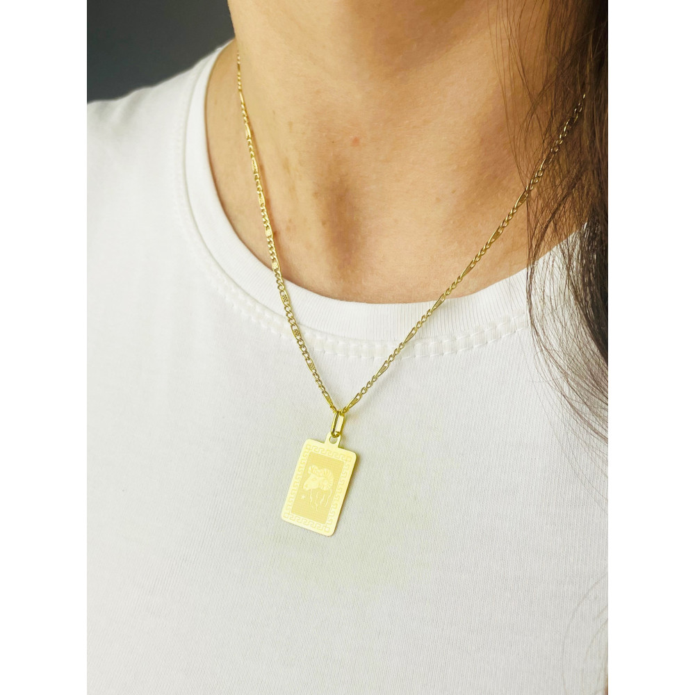 Goldanhänger Gelbgold griechisches Muster Sternzeichen Tierkreiszeichen Widder Horoskop Kettenanhänger