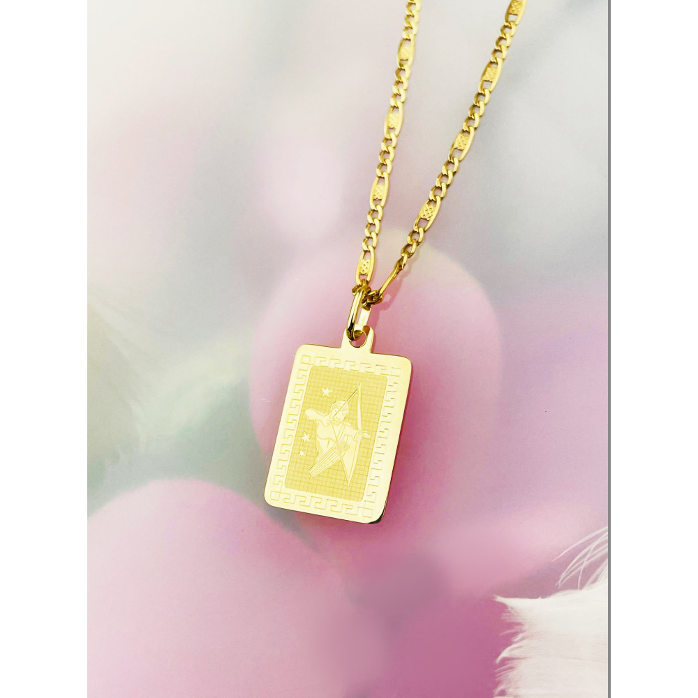 Goldanhänger Gelbgold griechisches Muster Sternzeichen Tierkreiszeichen Schütze Horoskop Kettenanhänger