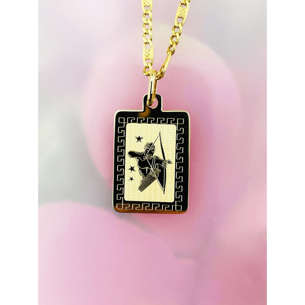 Goldanhänger Gelbgold griechisches Muster Sternzeichen Tierkreiszeichen Schütze Horoskop Kettenanhänger