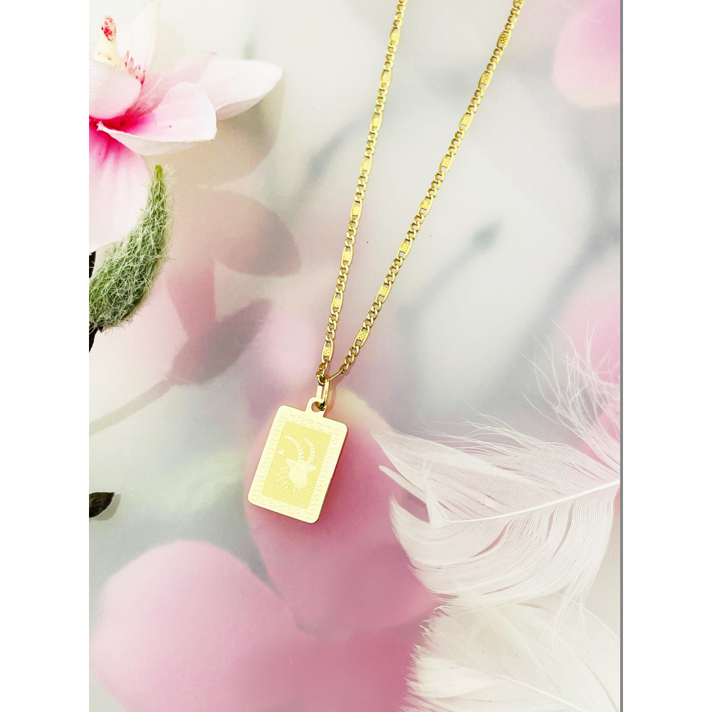 Goldanhänger Gelbgold griechisches Muster Sternzeichen Tierkreiszeichen Steinbock Horoskop Kettenanhänger