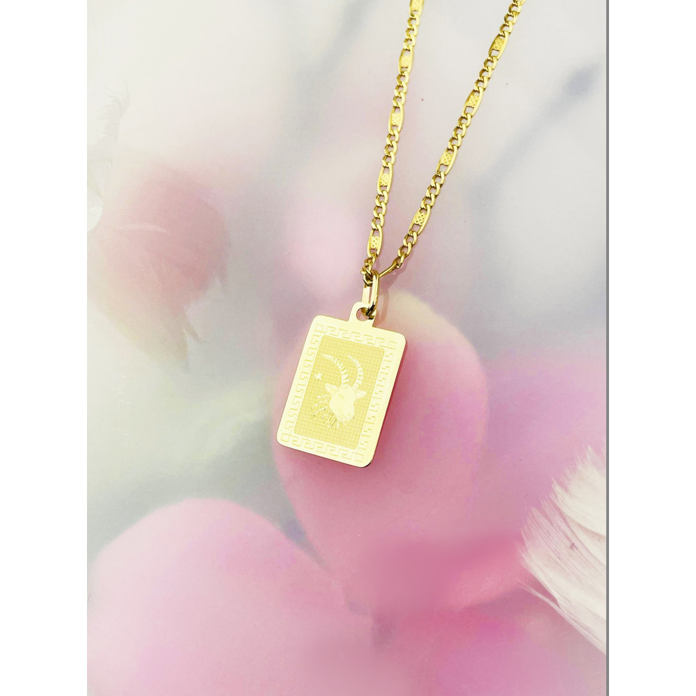 Goldanhänger Gelbgold griechisches Muster Sternzeichen Tierkreiszeichen Steinbock Horoskop Kettenanhänger