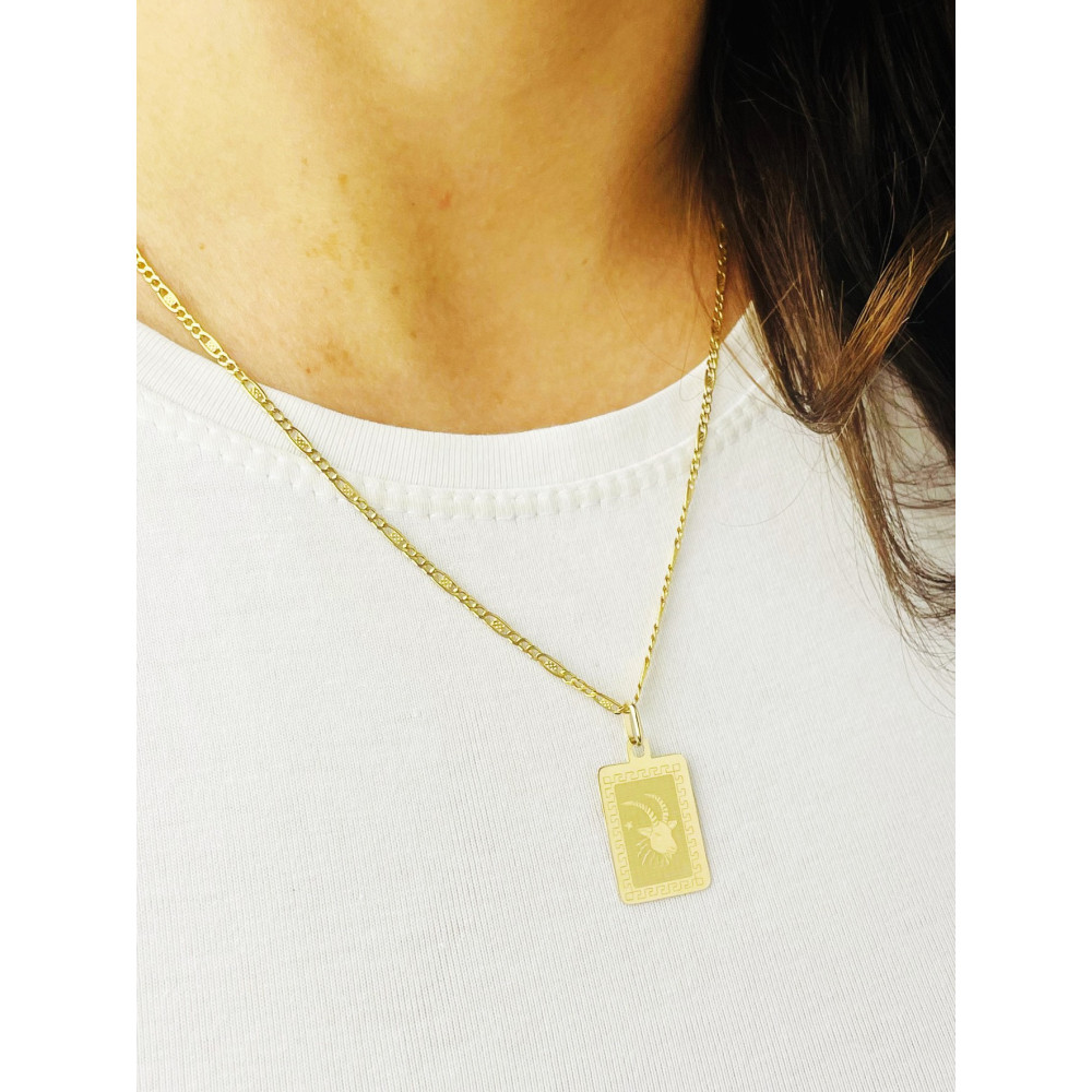 Goldanhänger Gelbgold griechisches Muster Sternzeichen Tierkreiszeichen Steinbock Horoskop Kettenanhänger