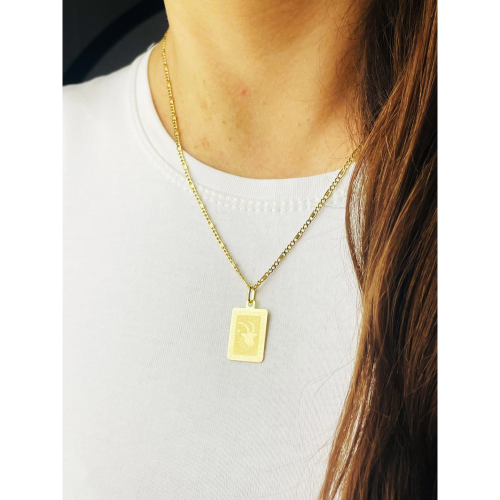 Goldanhänger Gelbgold griechisches Muster Sternzeichen Tierkreiszeichen Steinbock Horoskop Kettenanhänger