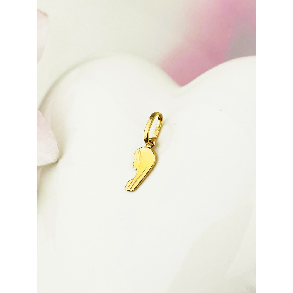 Złoty Medalik Zawieszka Matka Boska Fatimska Chrzest Komunia