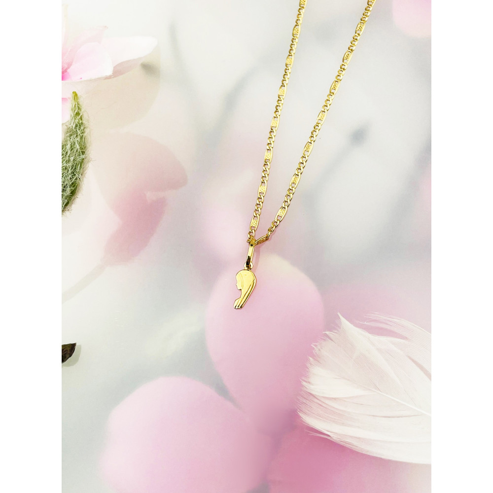 Złoty Medalik Zawieszka Matka Boska Fatimska Chrzest Komunia