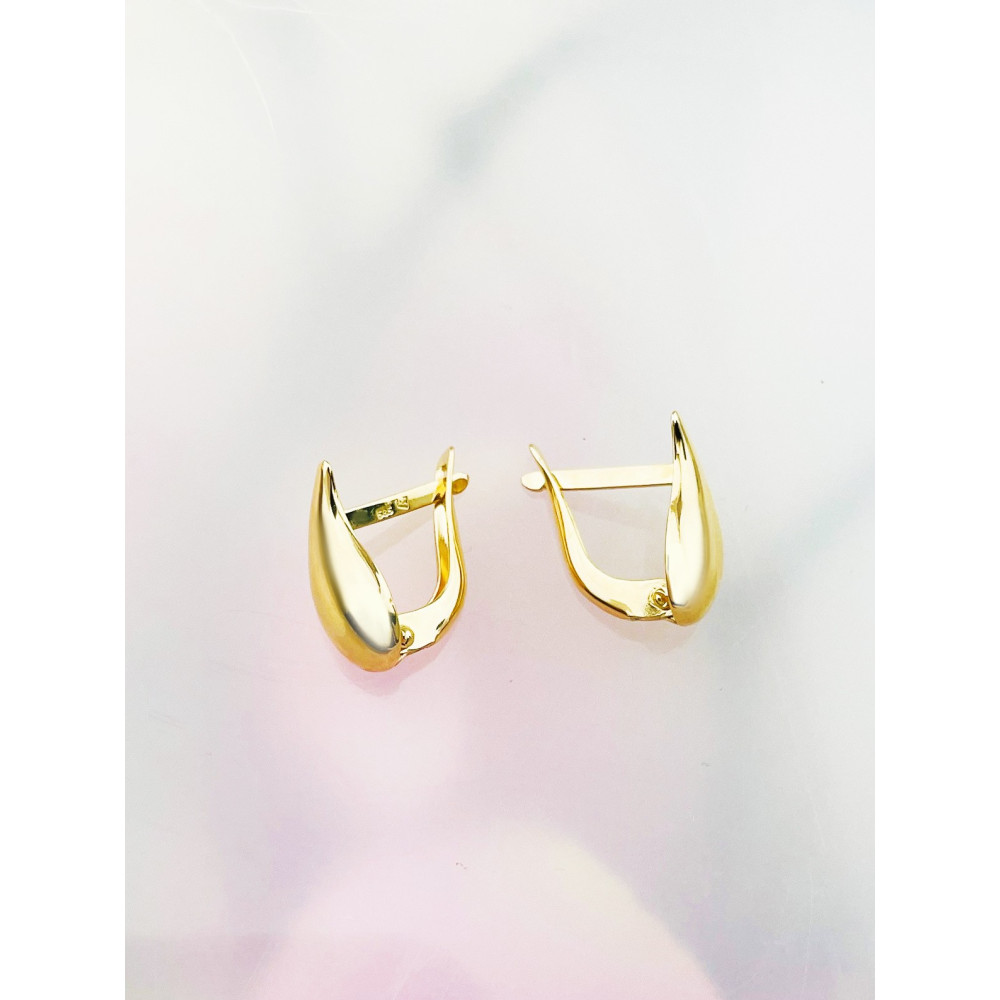 Träne Gold Ohrringe Ohrhänger Ohrstecker Ohrschmuck Paar Gelbgold 585er 14KT