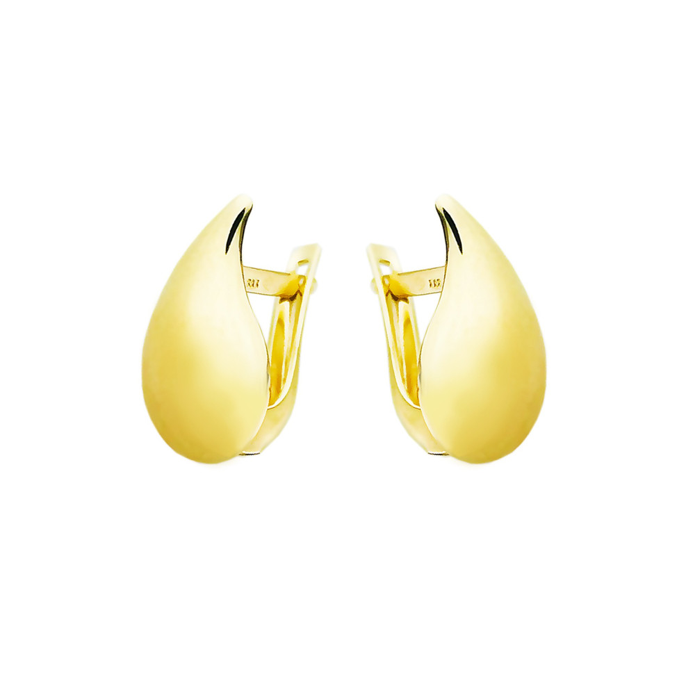 Träne Gold Ohrringe Ohrhänger Ohrstecker Ohrschmuck Paar Gelbgold 585er 14KT