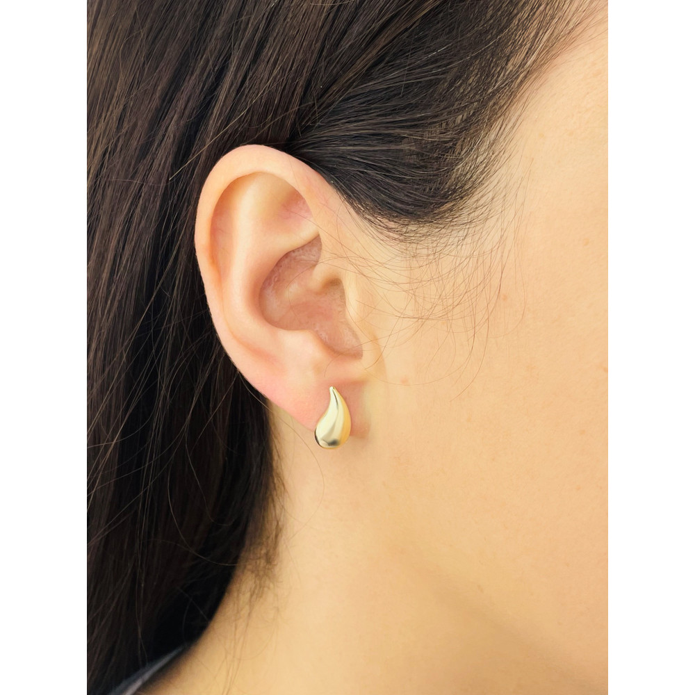 Träne Gold Ohrringe Ohrhänger Ohrstecker Ohrschmuck Paar Gelbgold 585er 14KT