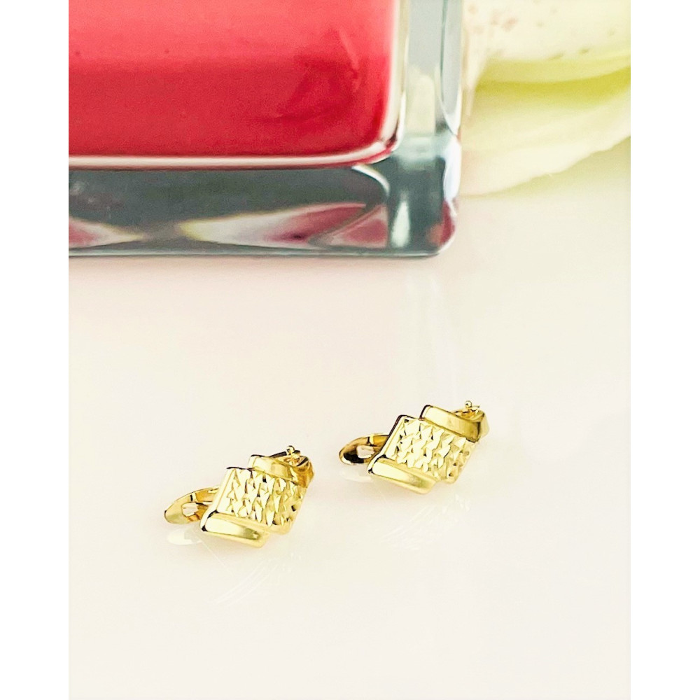 copy of Złote kolczyki przecinki z cyrkoniami