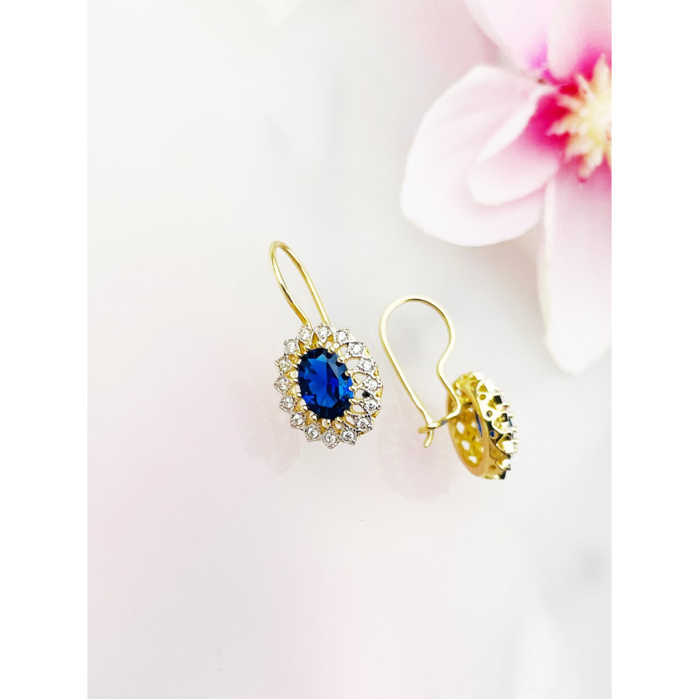 copy of Złote kolczyki kuleczki z cyrkoniami dwukolorowe