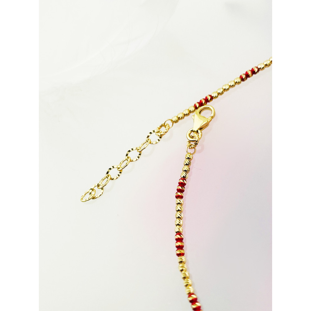 Damen Goldarmband Kugel-Kette Bein Armband Gelbgold Gold585er 14KT