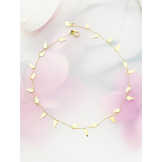 Blätter Damen Goldarmband Bein Armband Gelbgold Gold585er 14KT