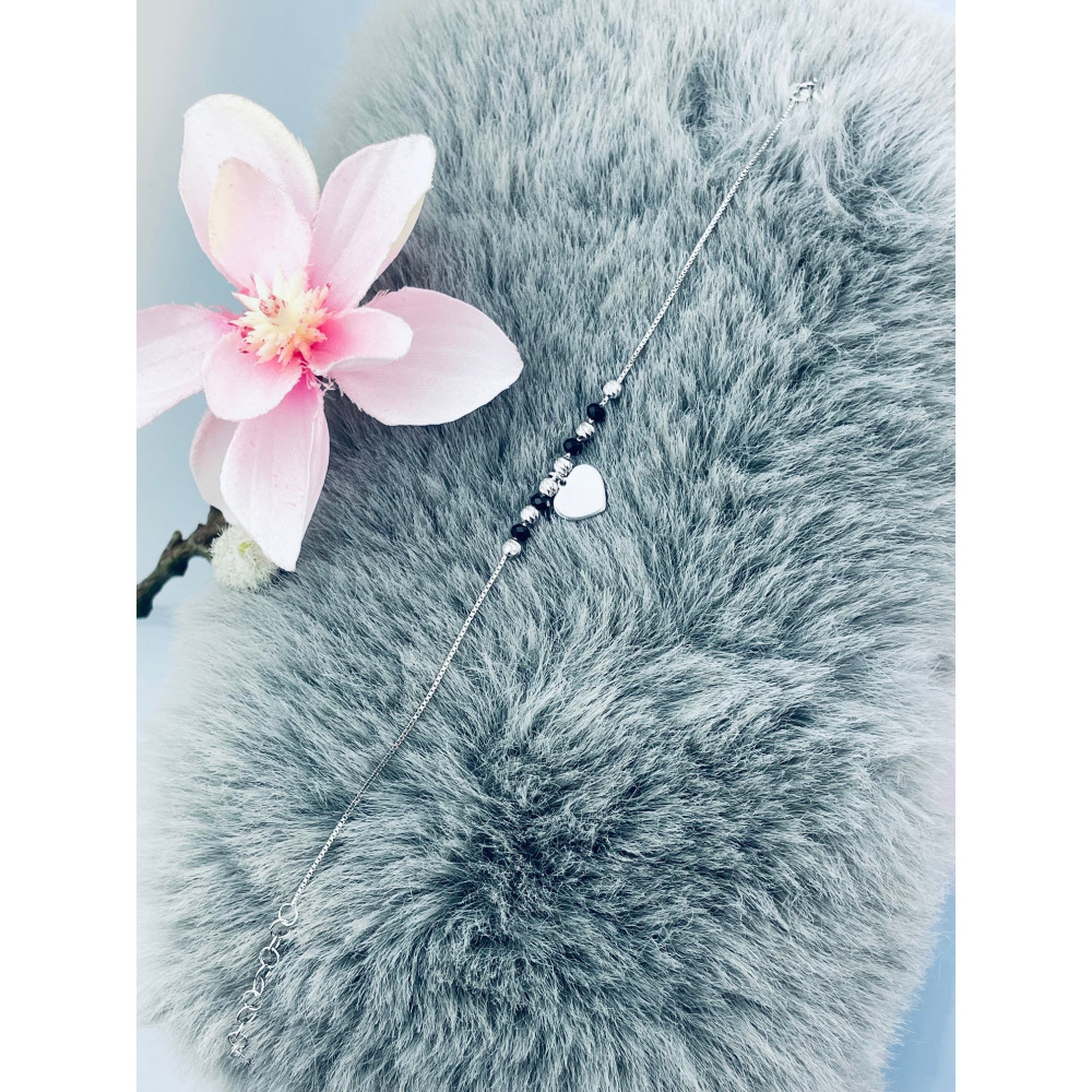 Herz Armband 925 Silber mit Spinel Damen