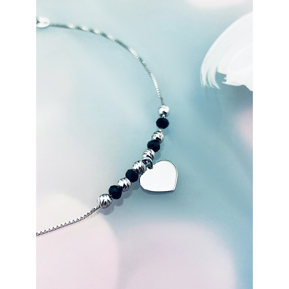 Herz Armband 925 Silber mit Spinel Damen