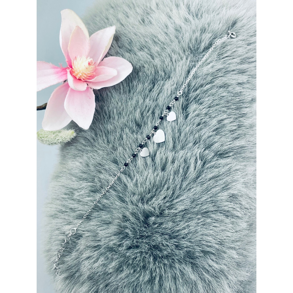 Herz Armband 925 Silber mit Spinel Damen