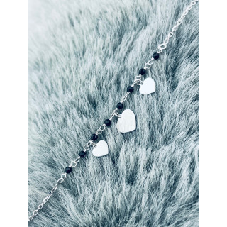 Herz Armband 925 Silber mit Spinel Damen