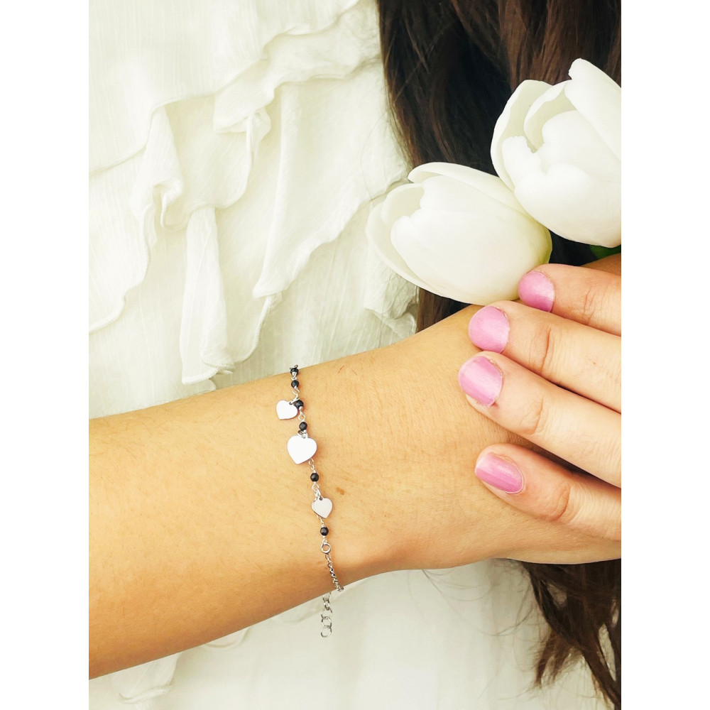 Złota bransoletka celebrytka serce nieskończoność