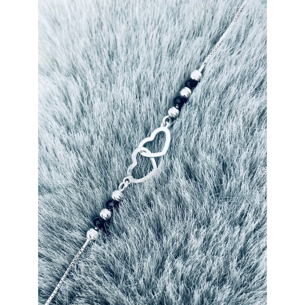 Herz Armband 925 Silber mit Spinel Damen