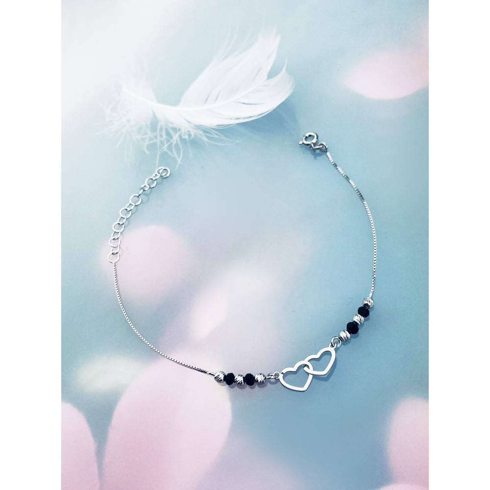 Herz Armband 925 Silber mit Spinel Damen