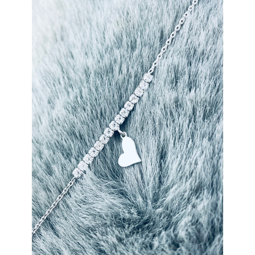 Herz Armband 925 Silber mit Zirkonia Damen