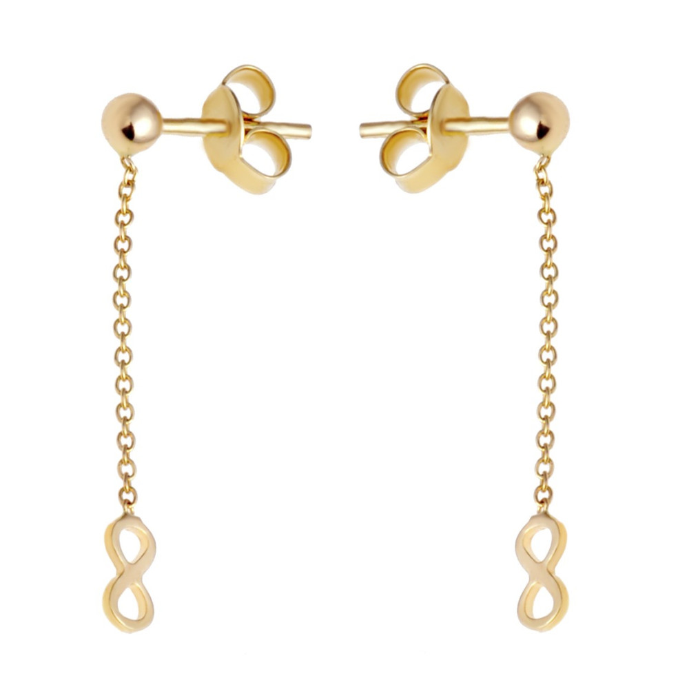 Gold Ohrringe Unendlichkeit Ohrhänger Ohrstecker Ohrschmuck Gelbgold