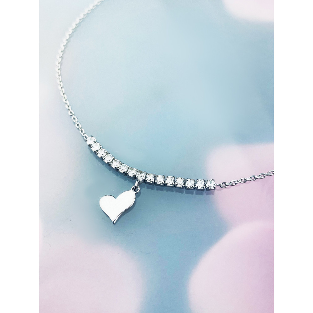 Herz Armband 925 Silber mit Zirkonia Damen