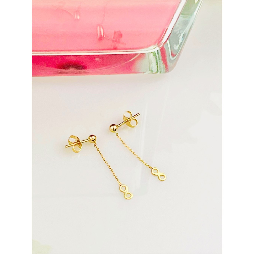 Gold Ohrringe Unendlichkeit Ohrhänger Ohrstecker Ohrschmuck Gelbgold