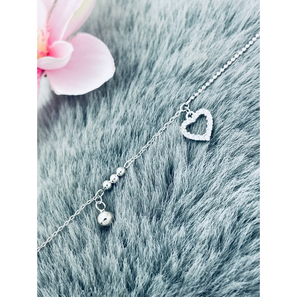 Herz Armband 925 Silber mit Zirkonia Damen