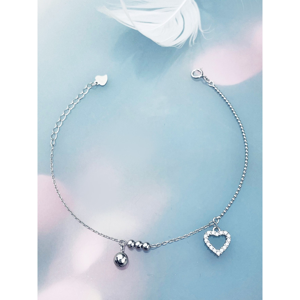 Herz Armband 925 Silber mit Zirkonia Damen