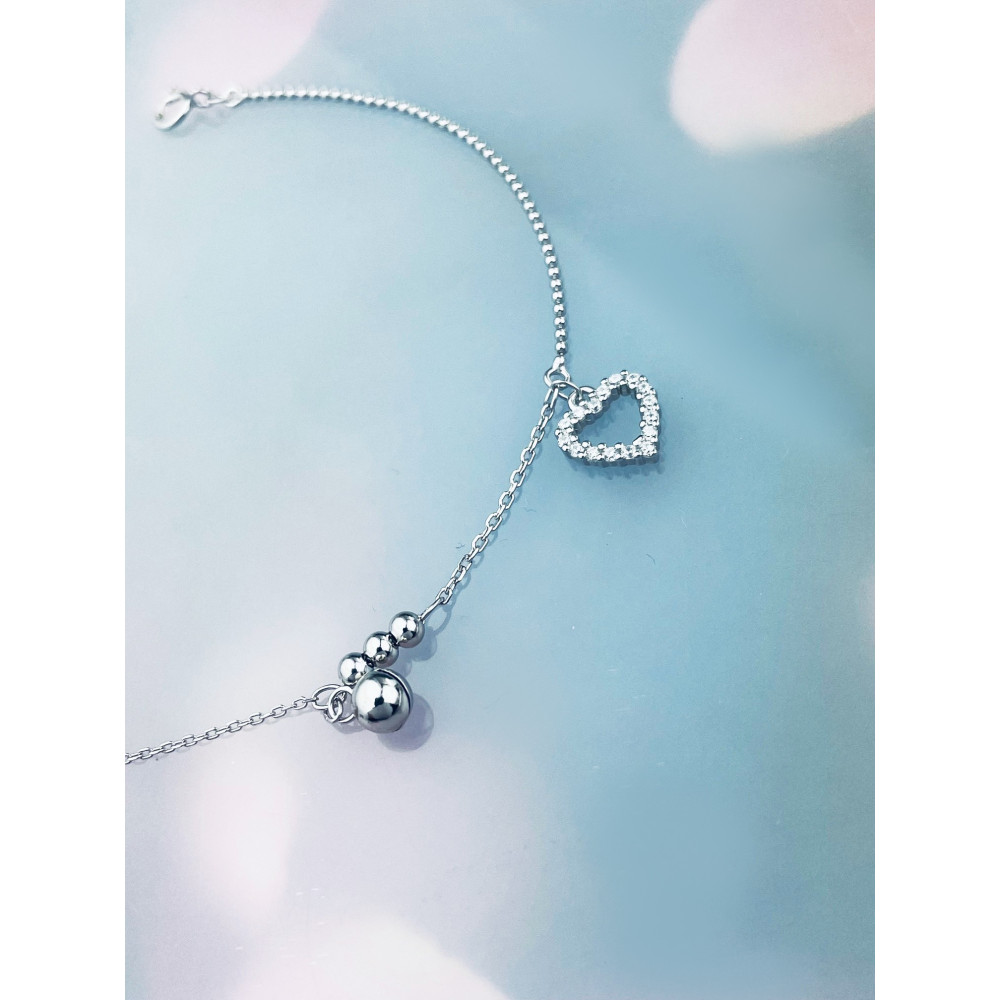 Herz Armband 925 Silber mit Zirkonia Damen