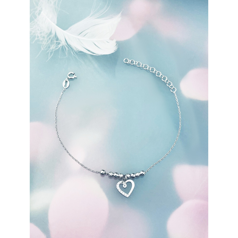 Herz Armband 925 Silber mit Zirkonia Damen