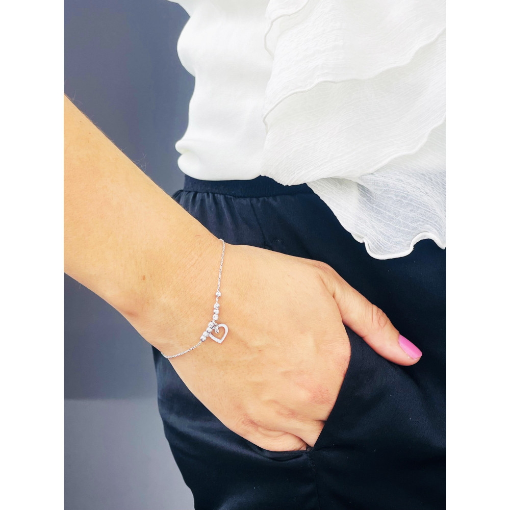 Herz Armband 925 Silber mit Zirkonia Damen