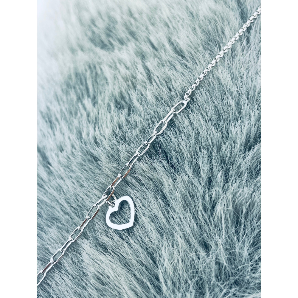 Herz Armband 925 Silber Pancerkette Ankerkette Damen