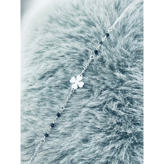 Kleeblatt Armband 925 Silber mit Spinell Damen