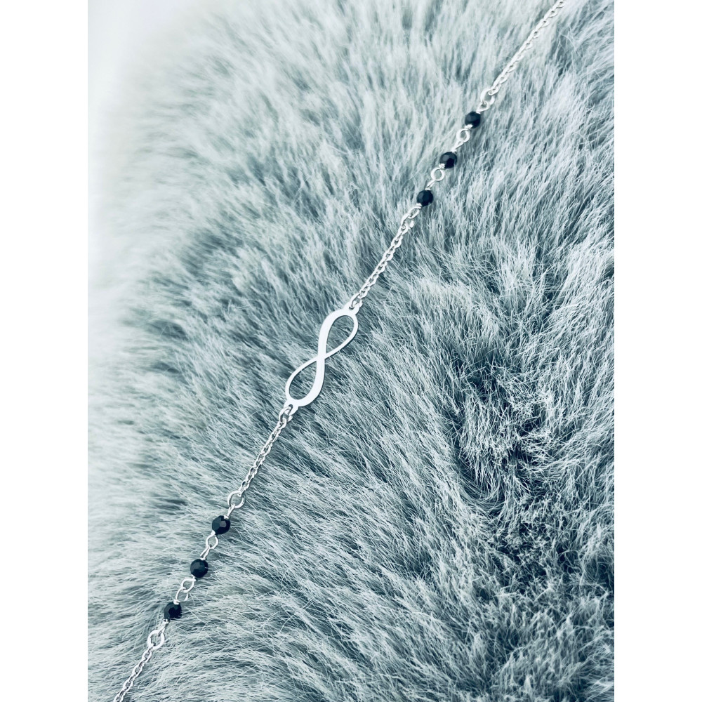 Infinity Armband 925 Silber mit Spinell Damen