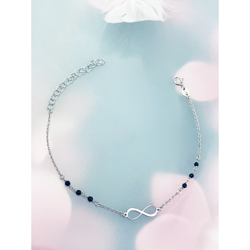 Infinity Armband 925 Silber mit Spinell Damen