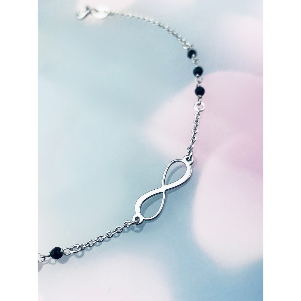 Infinity Armband 925 Silber mit Spinell Damen