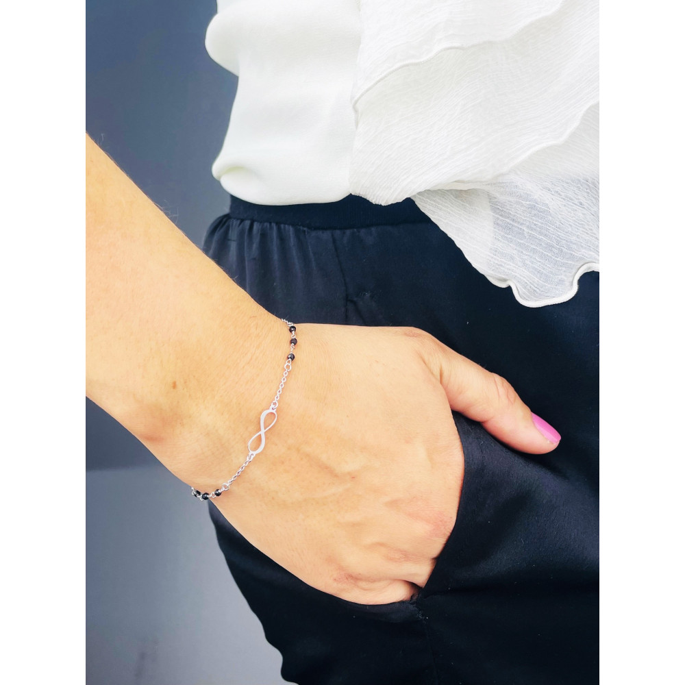 Infinity Armband 925 Silber mit Spinell Damen