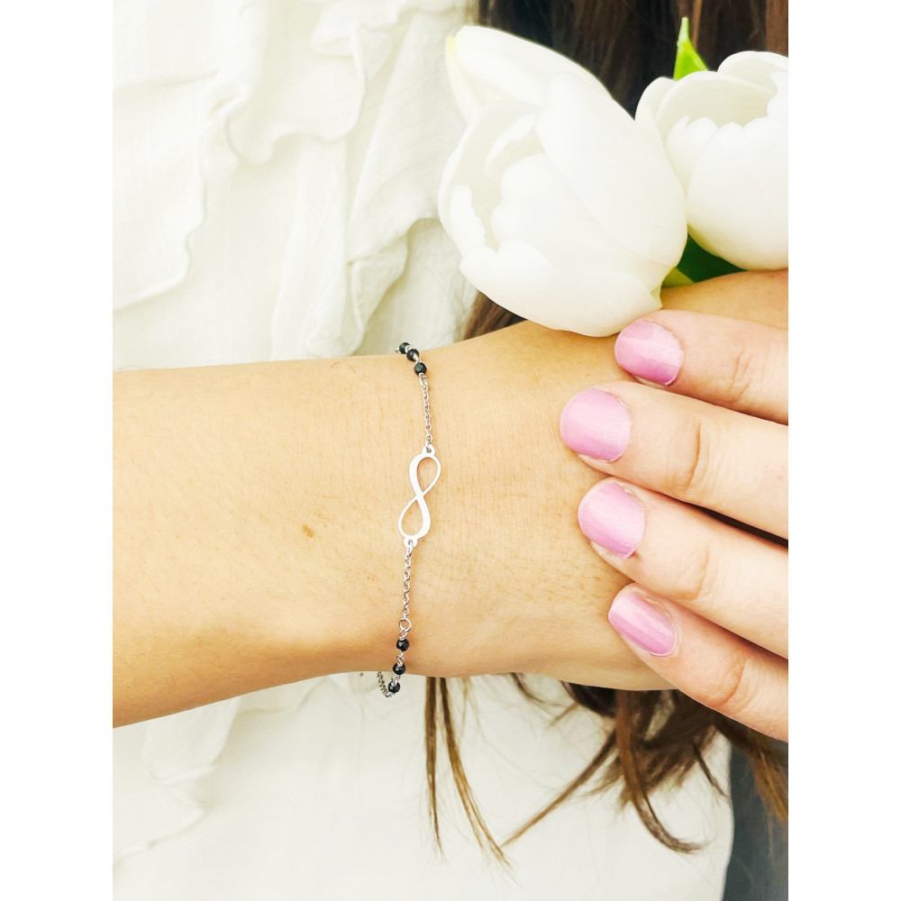 Infinity Armband 925 Silber mit Spinell Damen