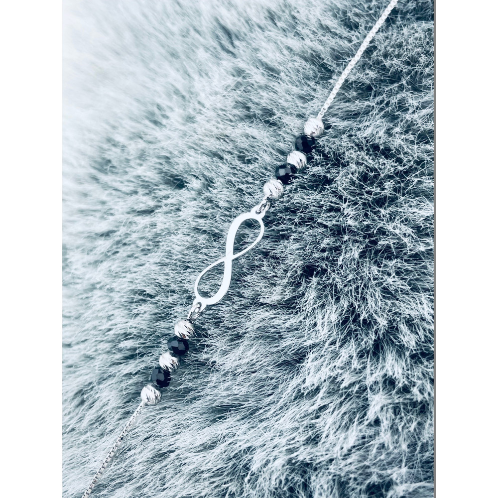 Infinity Armband 925 Silber mit Spinell Damen