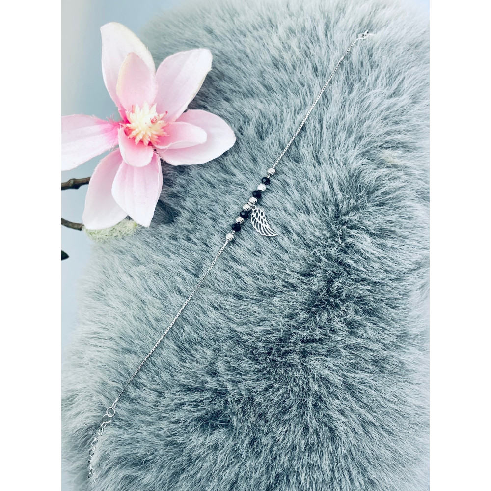 Flügel Armband 925 Silber mit Spinell Damen