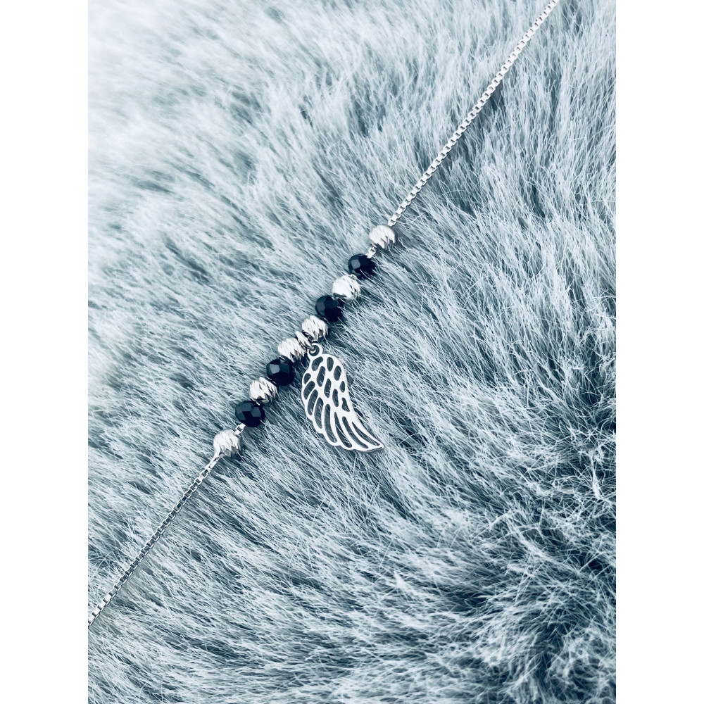 Flügel Armband 925 Silber mit Spinell Damen