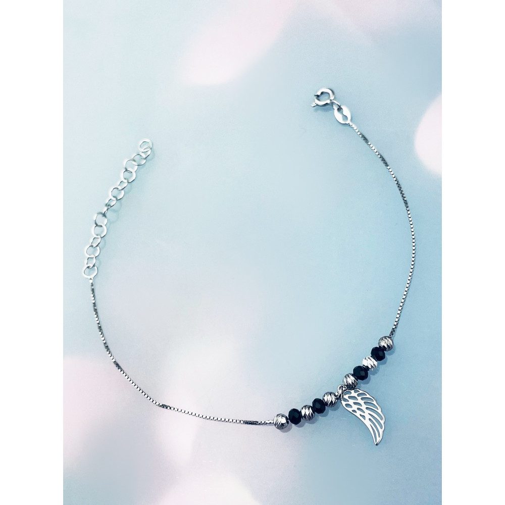 Flügel Armband 925 Silber mit Spinell Damen