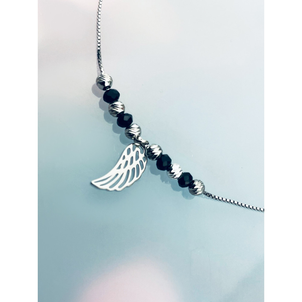 Flügel Armband 925 Silber mit Spinell Damen