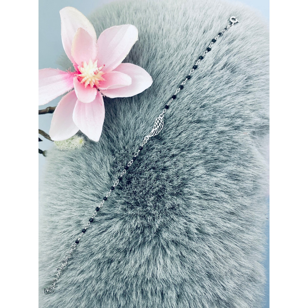 Flügel Armband 925 Silber mit Spinell Damen