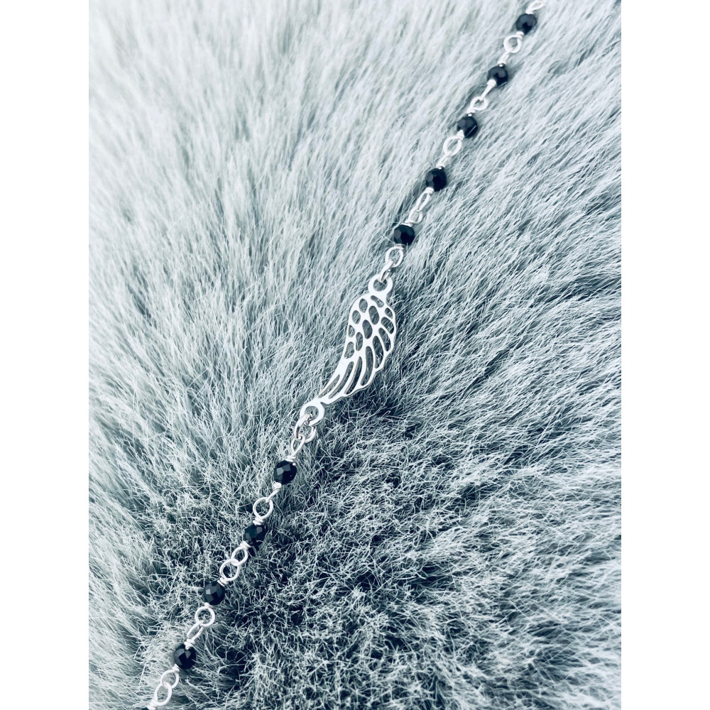 Flügel Armband 925 Silber mit Spinell Damen